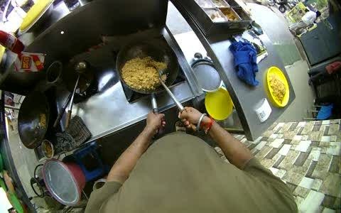 Restaurant kitchen: first person frame